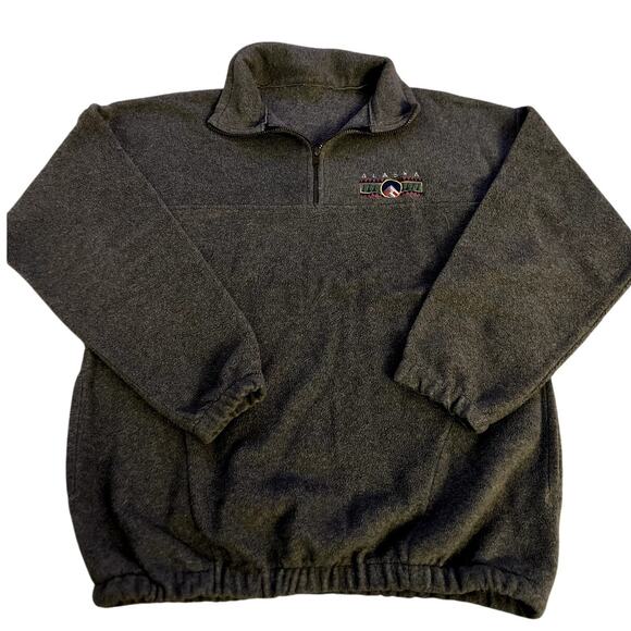 Alaska Embroidered 1/4 Zip Fleece Pullover Jacket - Gray, Size L - Picture 1 of 8